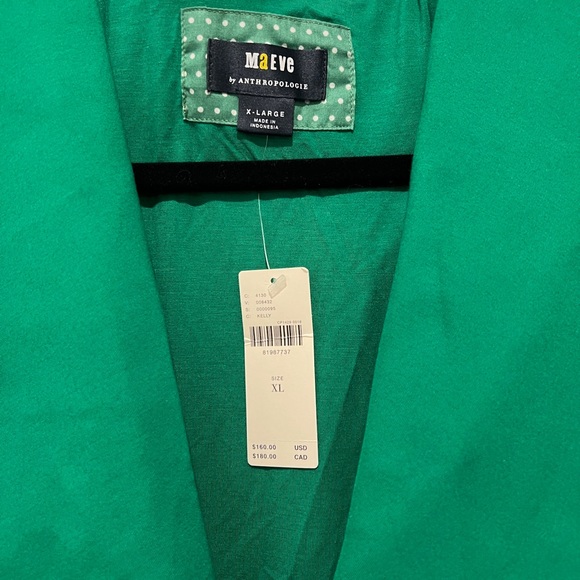 Maeve Kelly Green Scalloped-Trim Button Mini Dress size XL - Picture 3 of 4